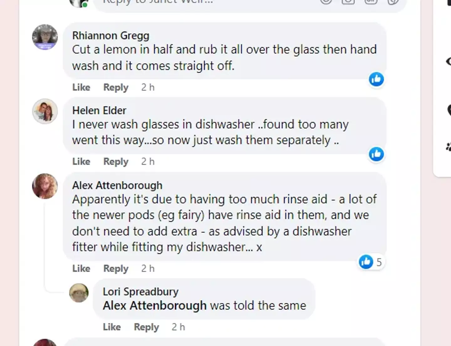 Other members of the group chimed in with their DIY dish-cleaning hacks.