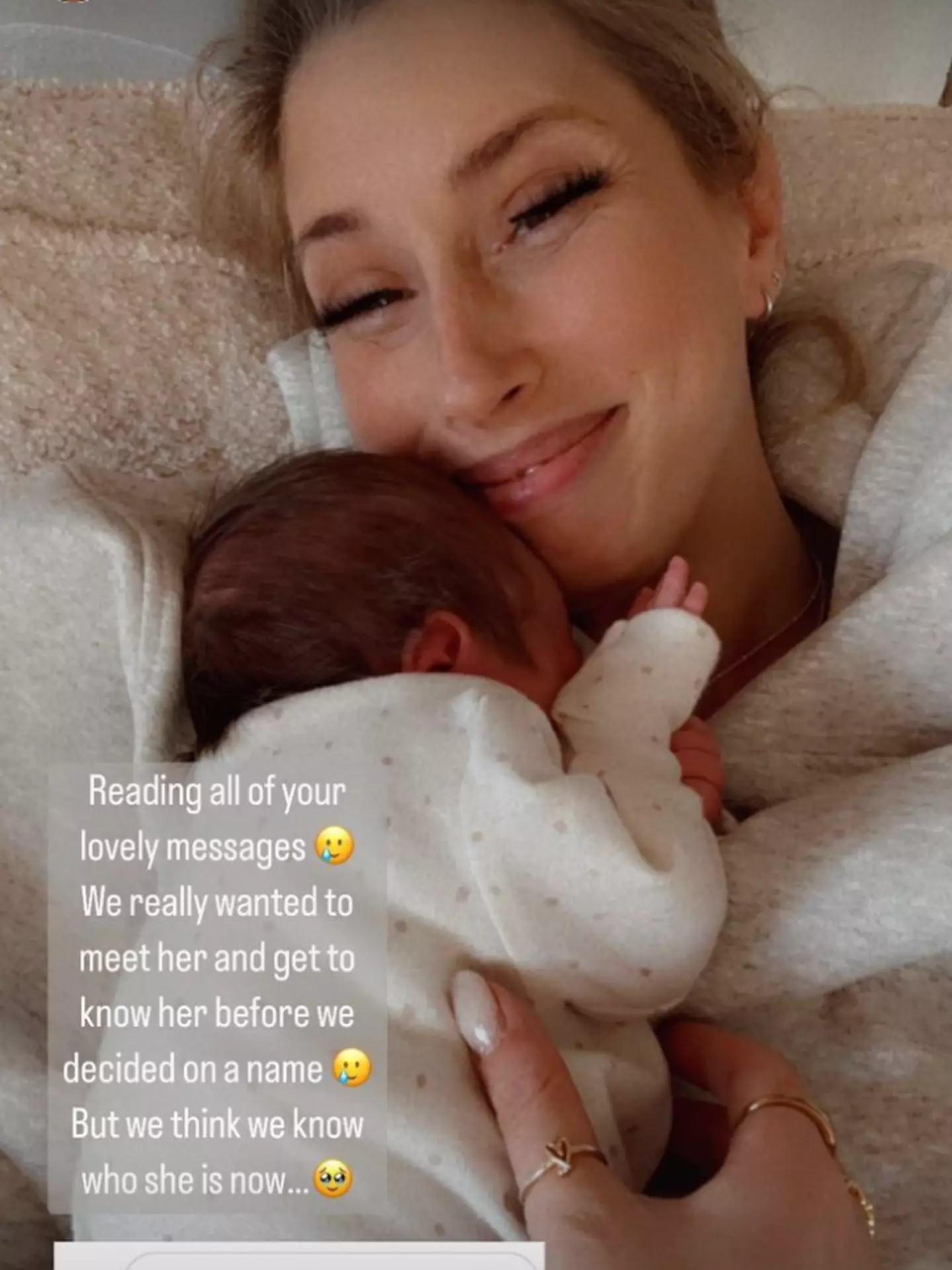 Stacey teased the newborn's name on Instagram.