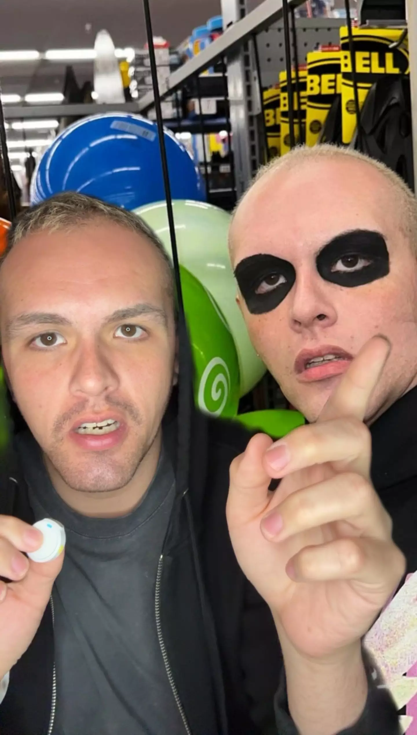 Anthony (left) with a still of him while he was experiencing psychosis (right (Instagram/@anthonypsychosissurvivor)