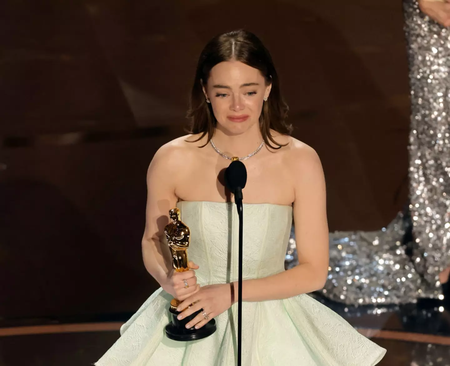 Emma Stone won Best Actress for her portrayal of Bella Baxter in Poor Things. (Kevin Winter/Getty Images)
