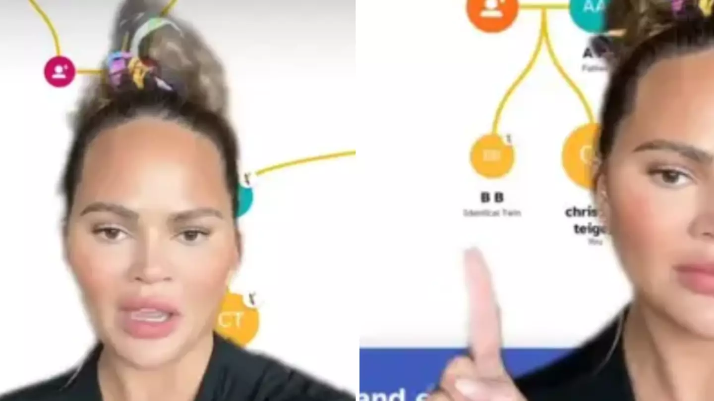 Chrissy Teigen left 'spiralling' after DNA test showed she had a long lost identical twin