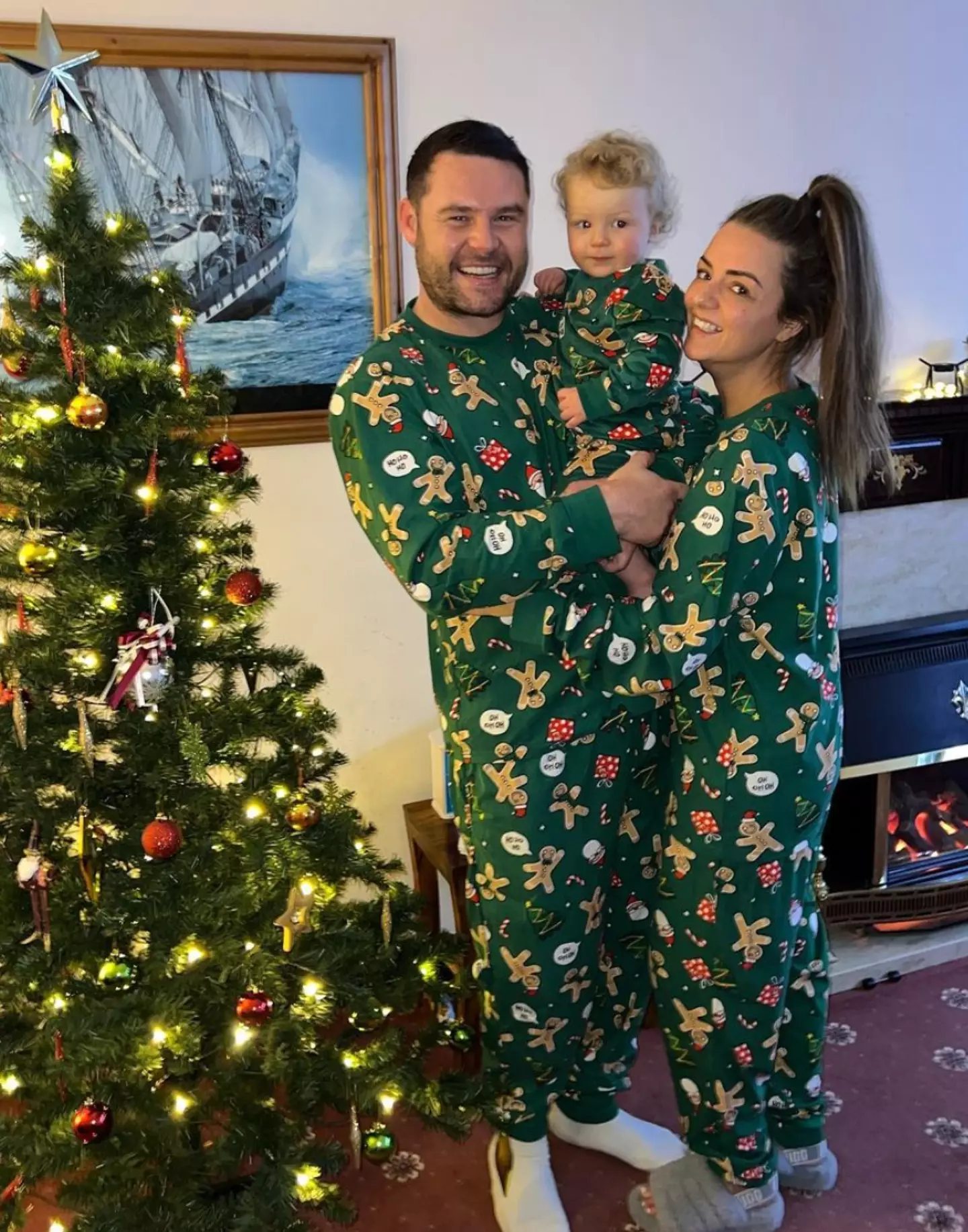 The couple with their son Albert.