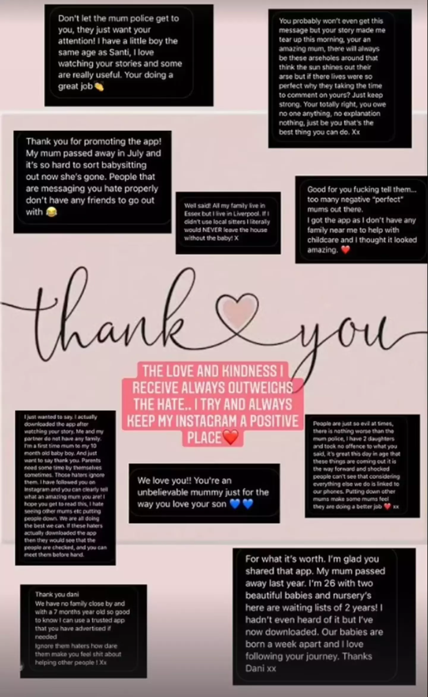 Dani Dyer thanked her followers for their support following the backlash (