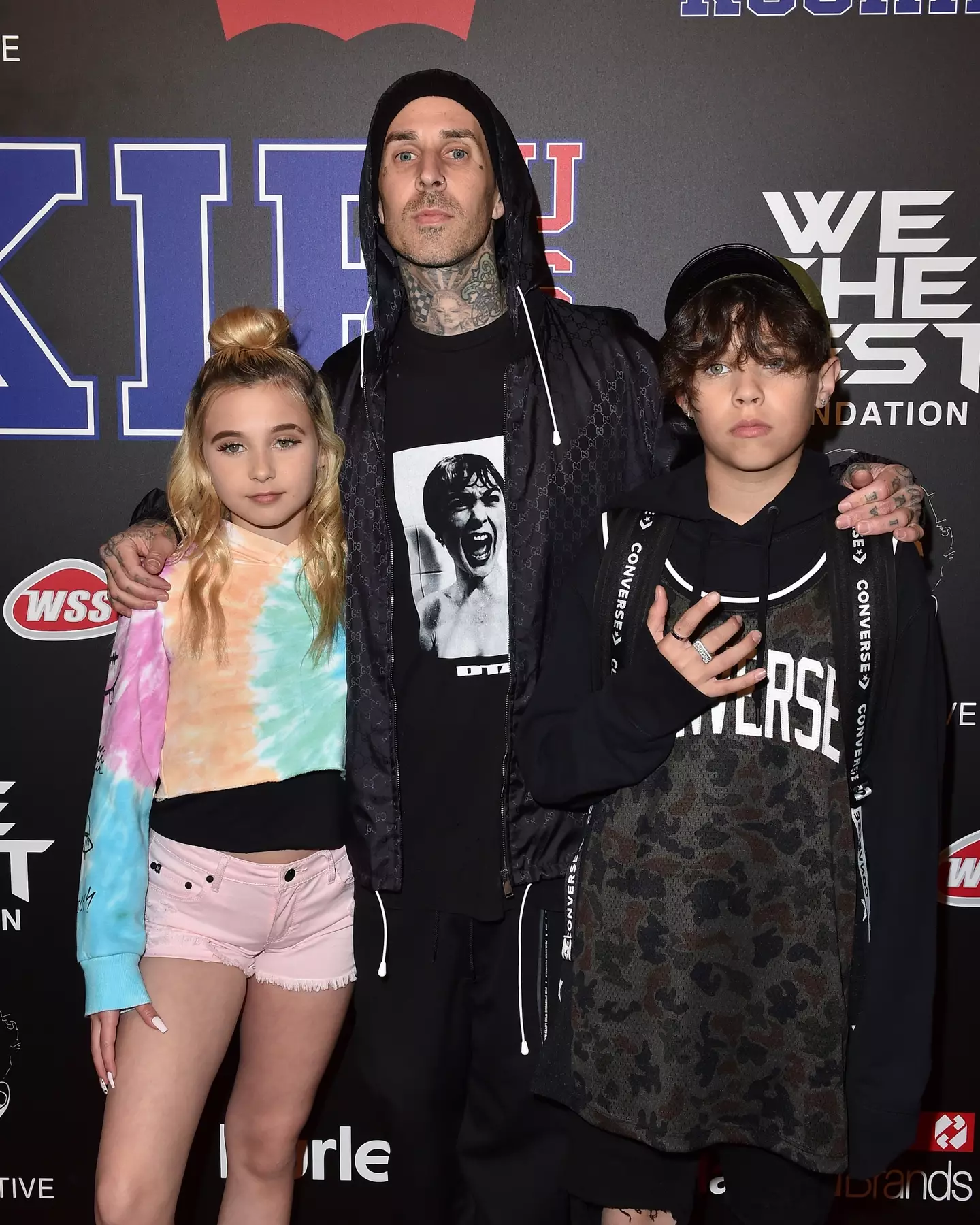 Travis and eldest kids Alabama and Landon back in 2018 (Vogue/Axelle/Bauer-Griffin/FilmMagic/Getty Images)