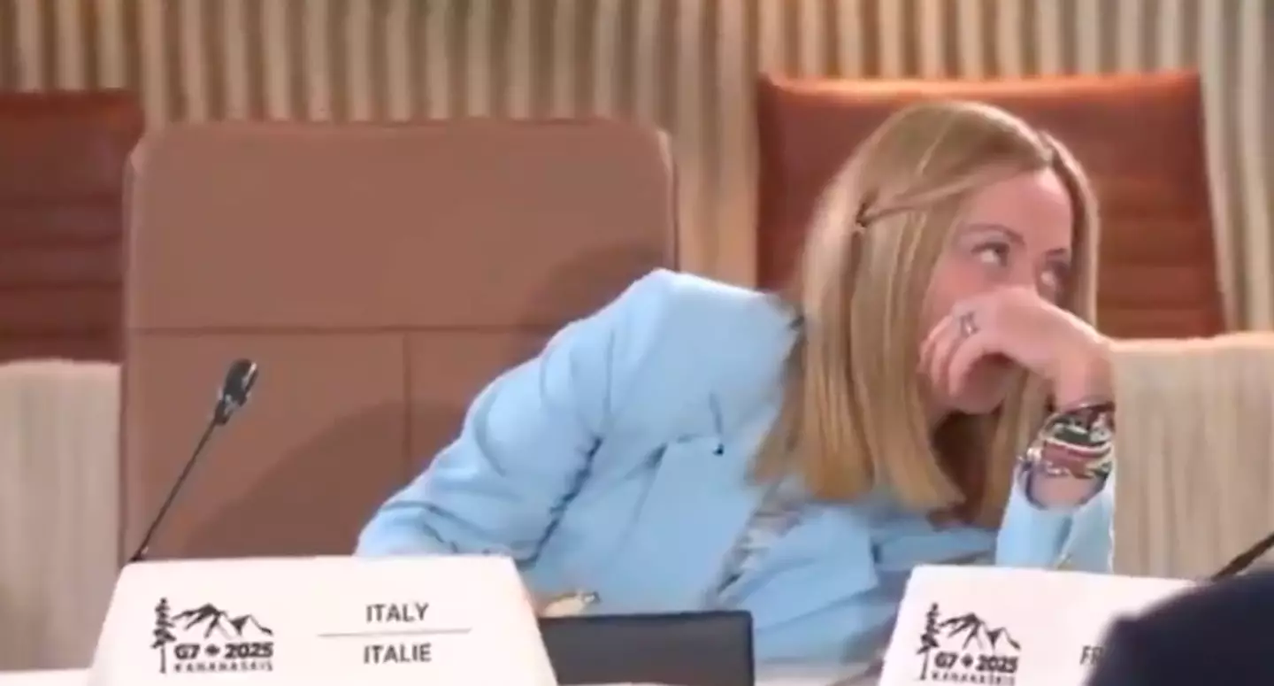 The Italian leader could be seen rolling her eyes (CTV News)
