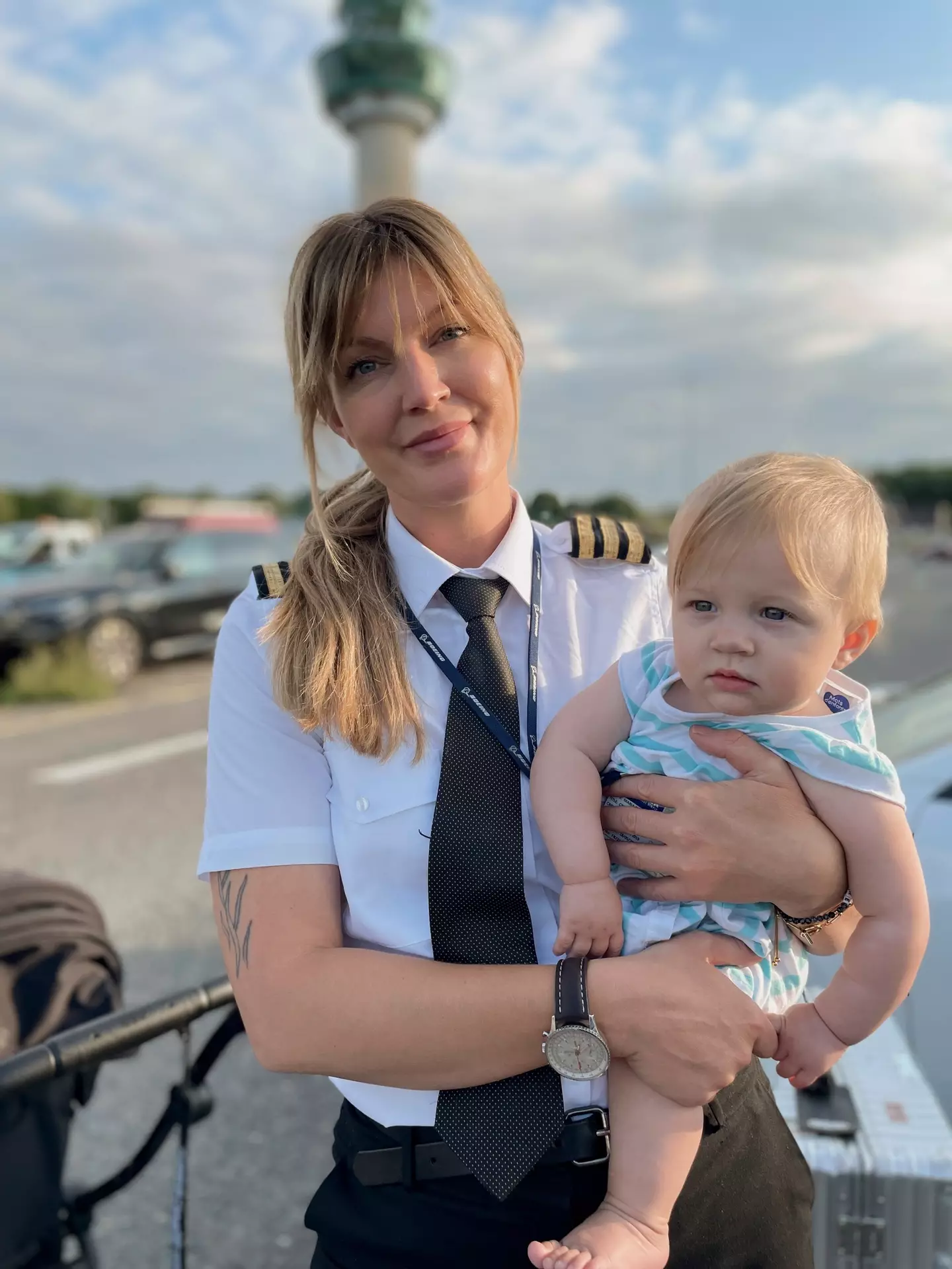 Maria flies to Sweden for childcare.