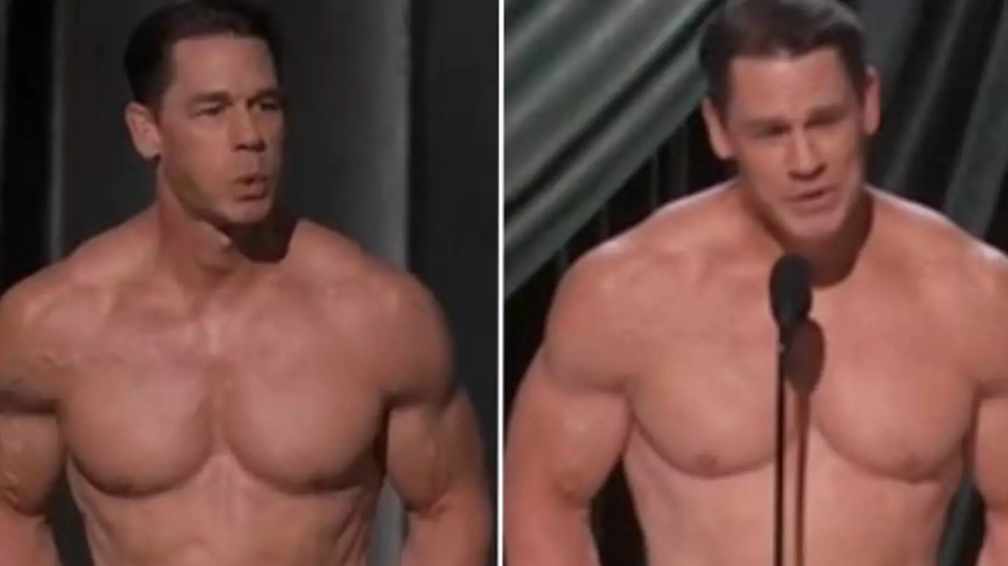 Viewers left stunned after John Cena turns up naked on stage at Oscars