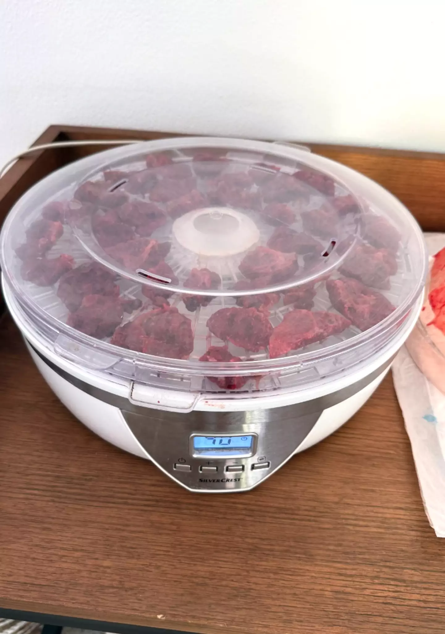 The couple appeared to be cooking the organ in a dehydrator (Instagram/@calvinharris)