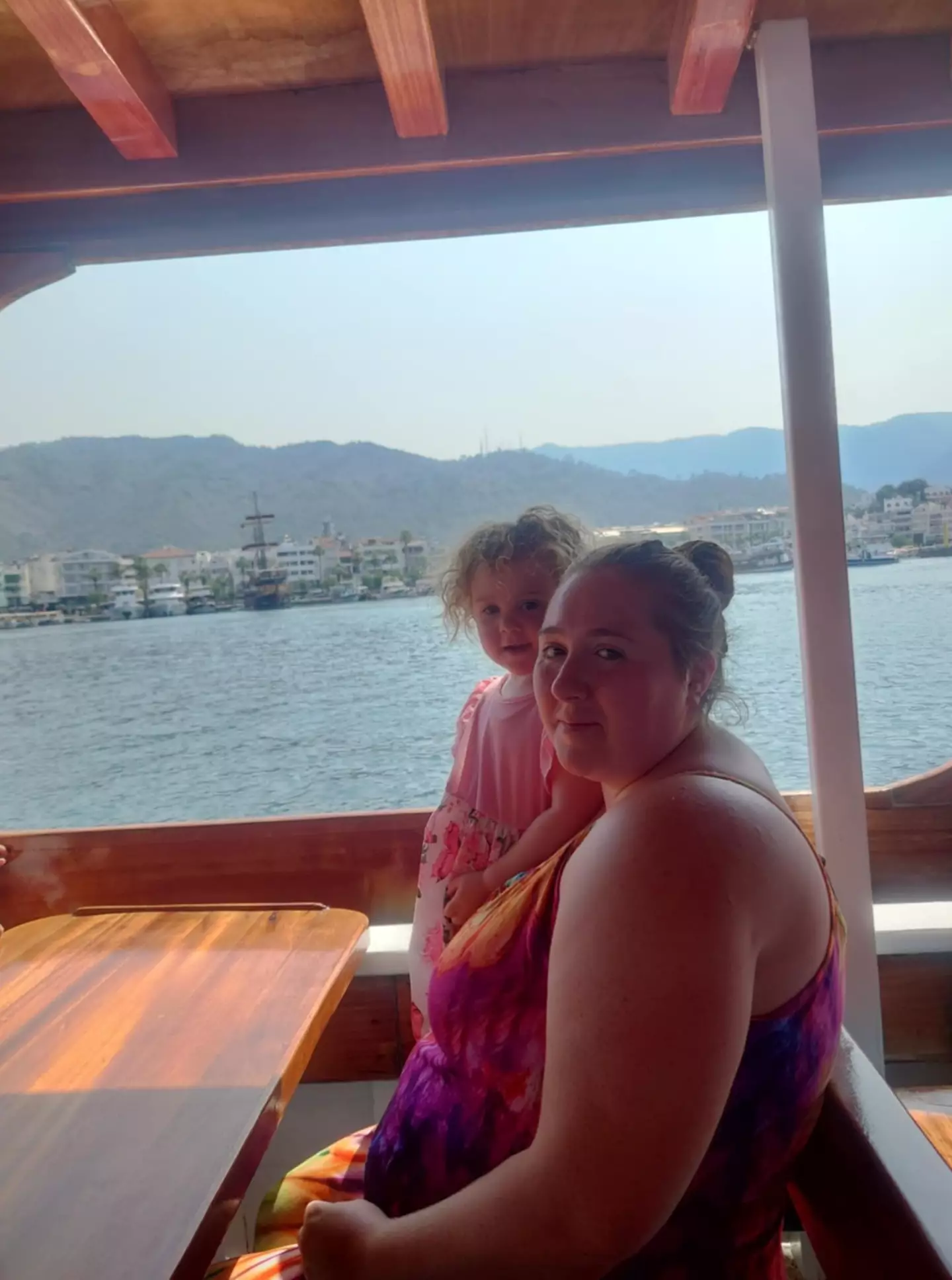 The 30-year-old was on holiday with her four children (Kennedy News & Media)