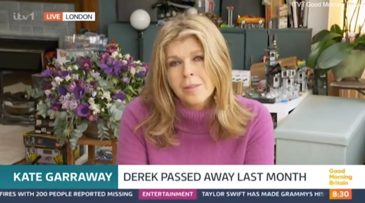 Kate appeared on Good Morning Britain today (5 February), a month after Derek's death.