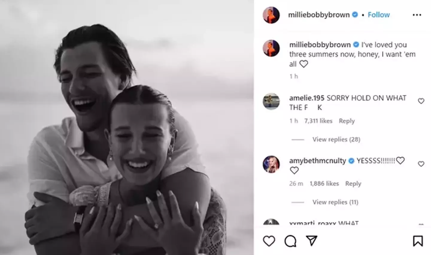 Millie Bobby Brown announced her engagement today.