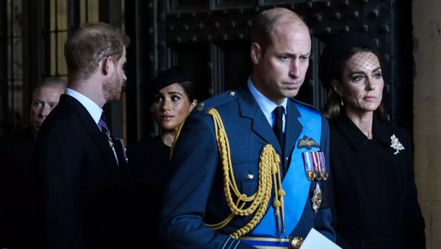 From left to right: Prince Harry, Meghan Markle, Prince William, and Kate Middleton (Emilio Morenatti - WPA Pool/Getty Images)