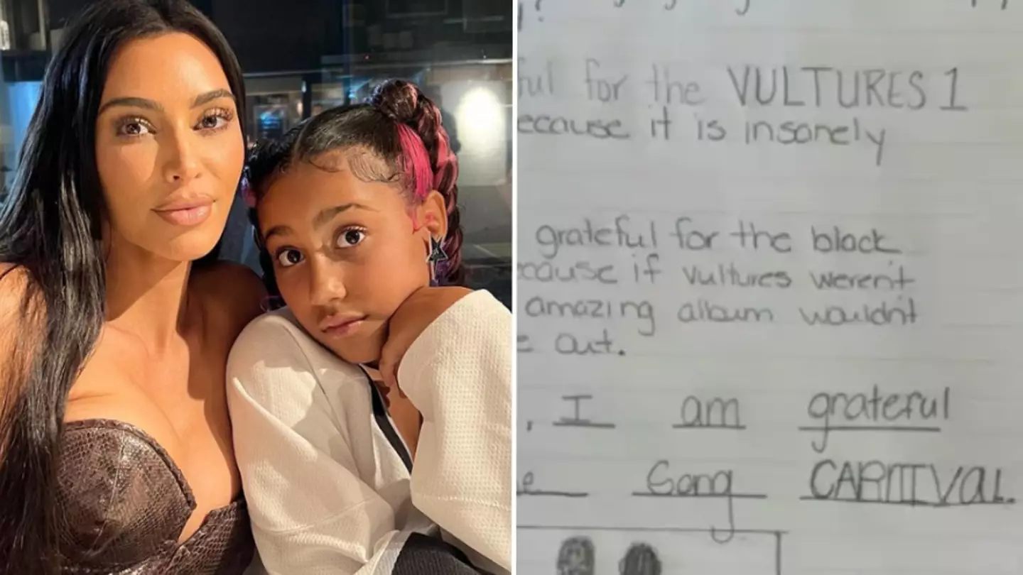 North West sparks concern after drawing Kanye West's explicit album cover
