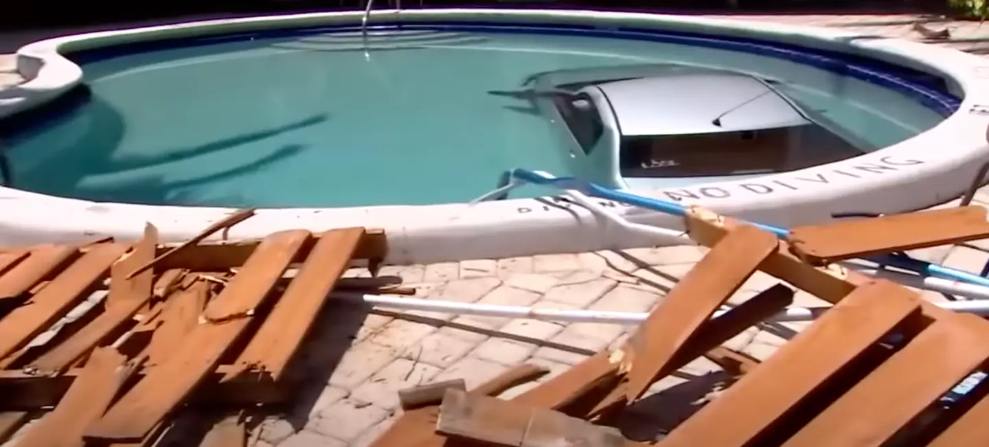 The unnamed woman drove her car into the pool.