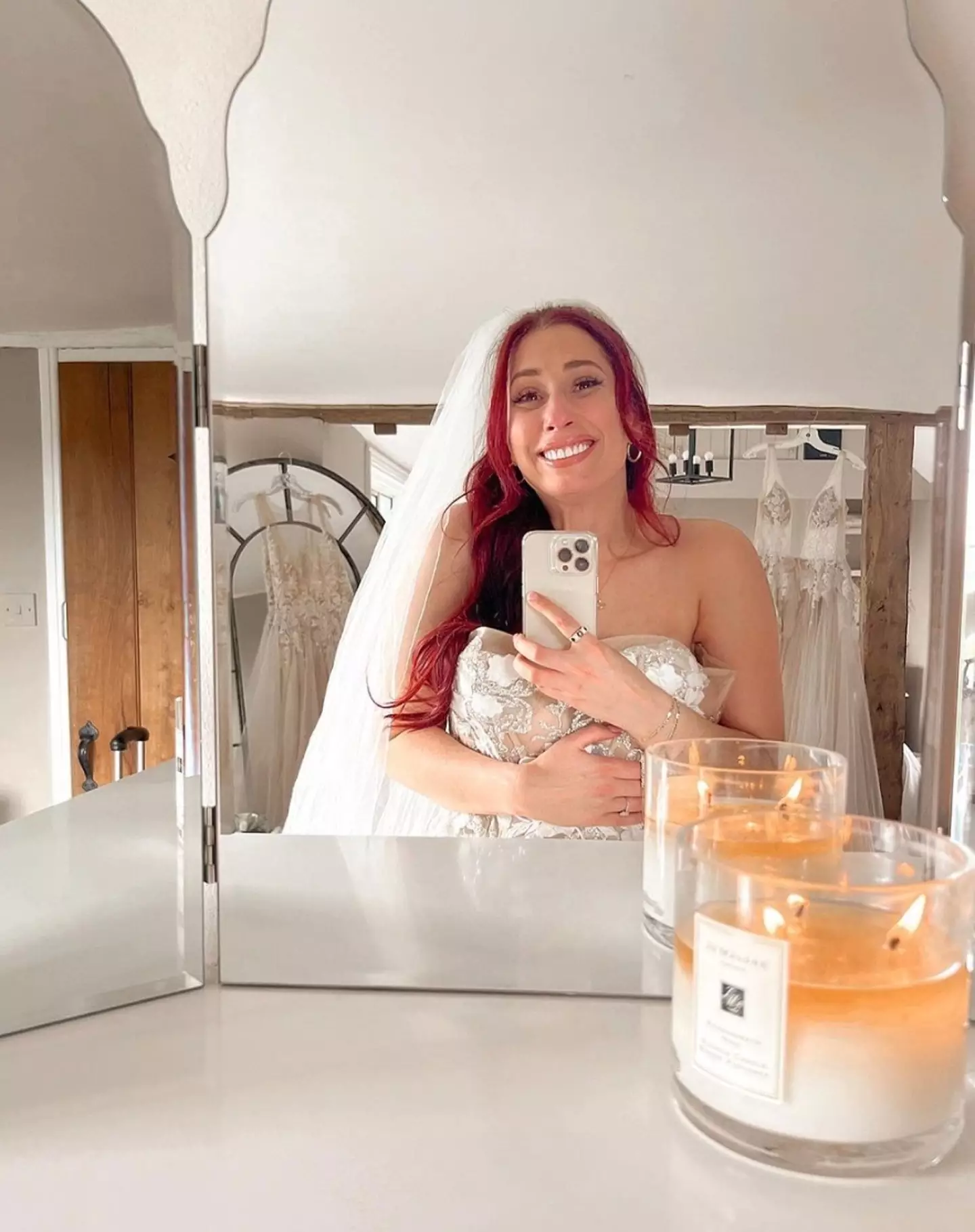 Stacey revealed to her followers that she had chosen her wedding dress back in April.