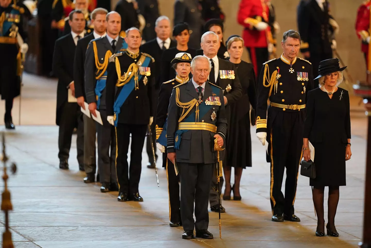The Queen's coffin was taken to Westminster Hall, London.