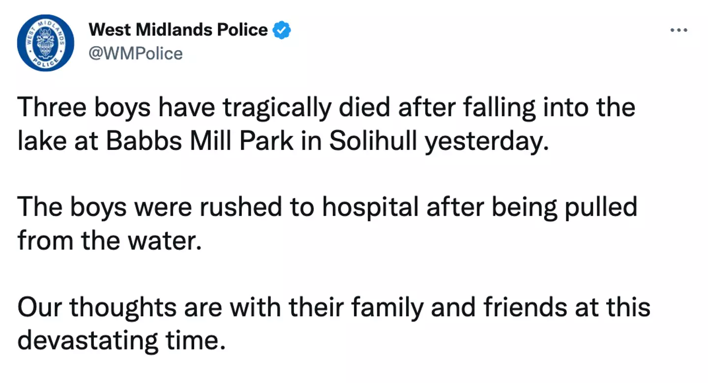 Police have confirmed three boys died following the incident.