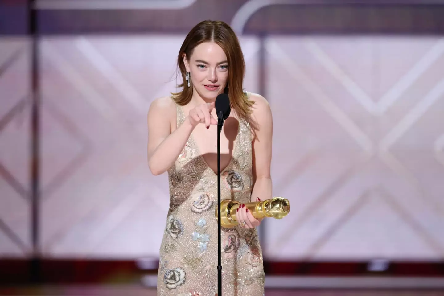 Emma Stone left fans divided with her 'a**hole' joke about Taylor Swift (Rich Polk/Golden Globes 2024 / Contributor / Getty Images)