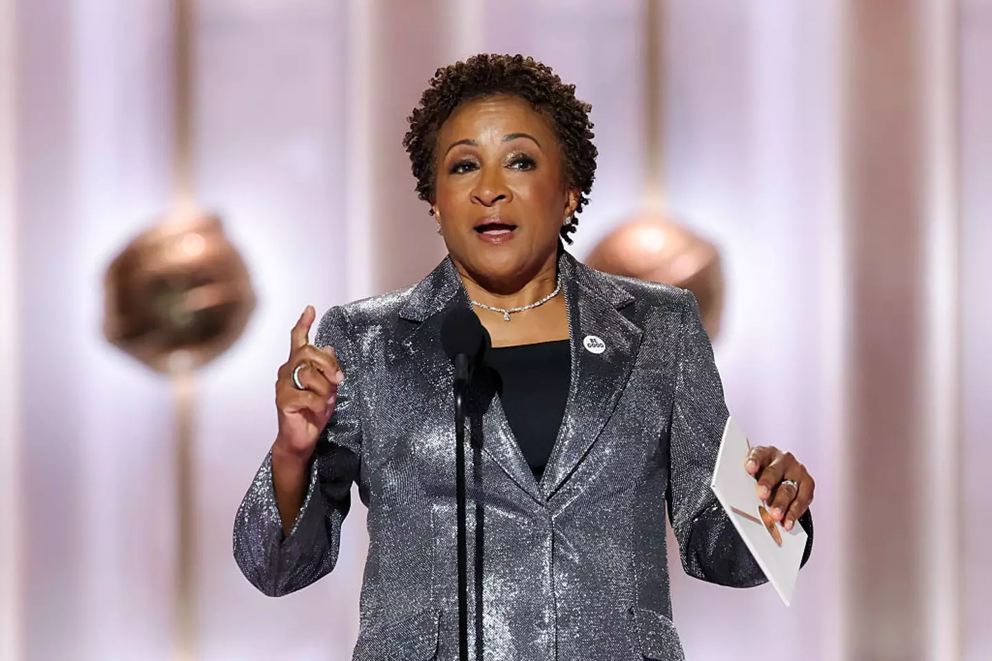 Wanda Sykes accepted the award on behalf of Gervais (Rich Polk/2026GG / Contributor / Getty Images)