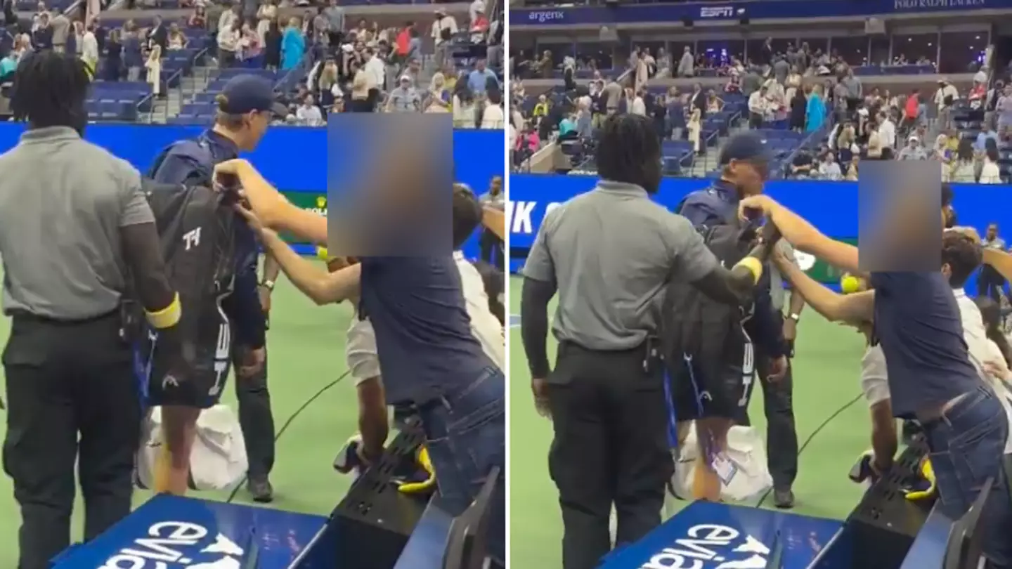 US Open fan caught on-camera trying to steal tennis player's belongings