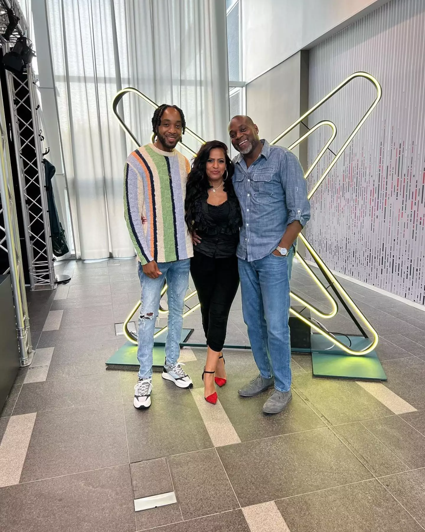 Monique with fellow My Mum, Your Dad co-star Clayton and his son Christian.