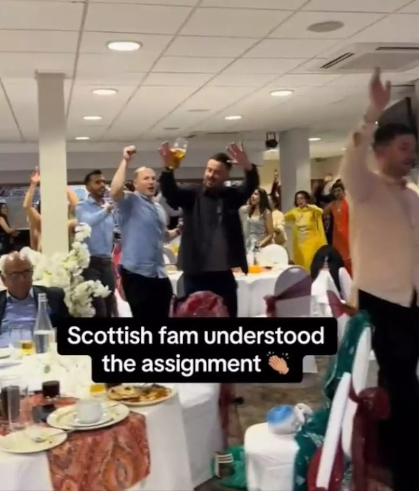 She made it in time to celebrate her friend's wedding.