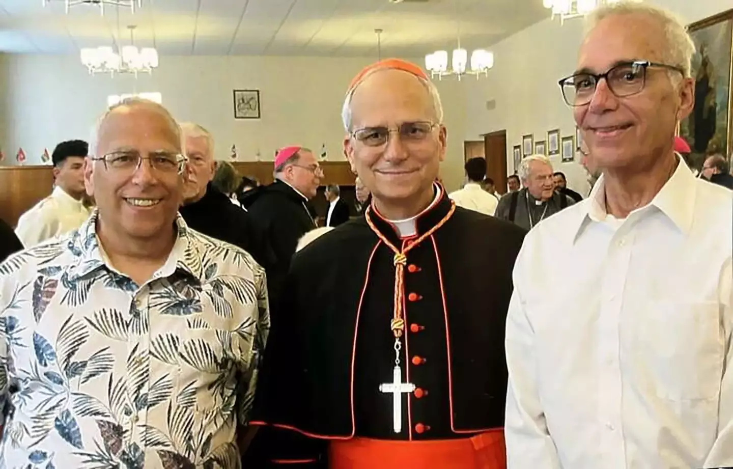 Pope Leo with his older brothers Louis (Left) and John (right) (Courtesy of John Prevost via Daily Herald)