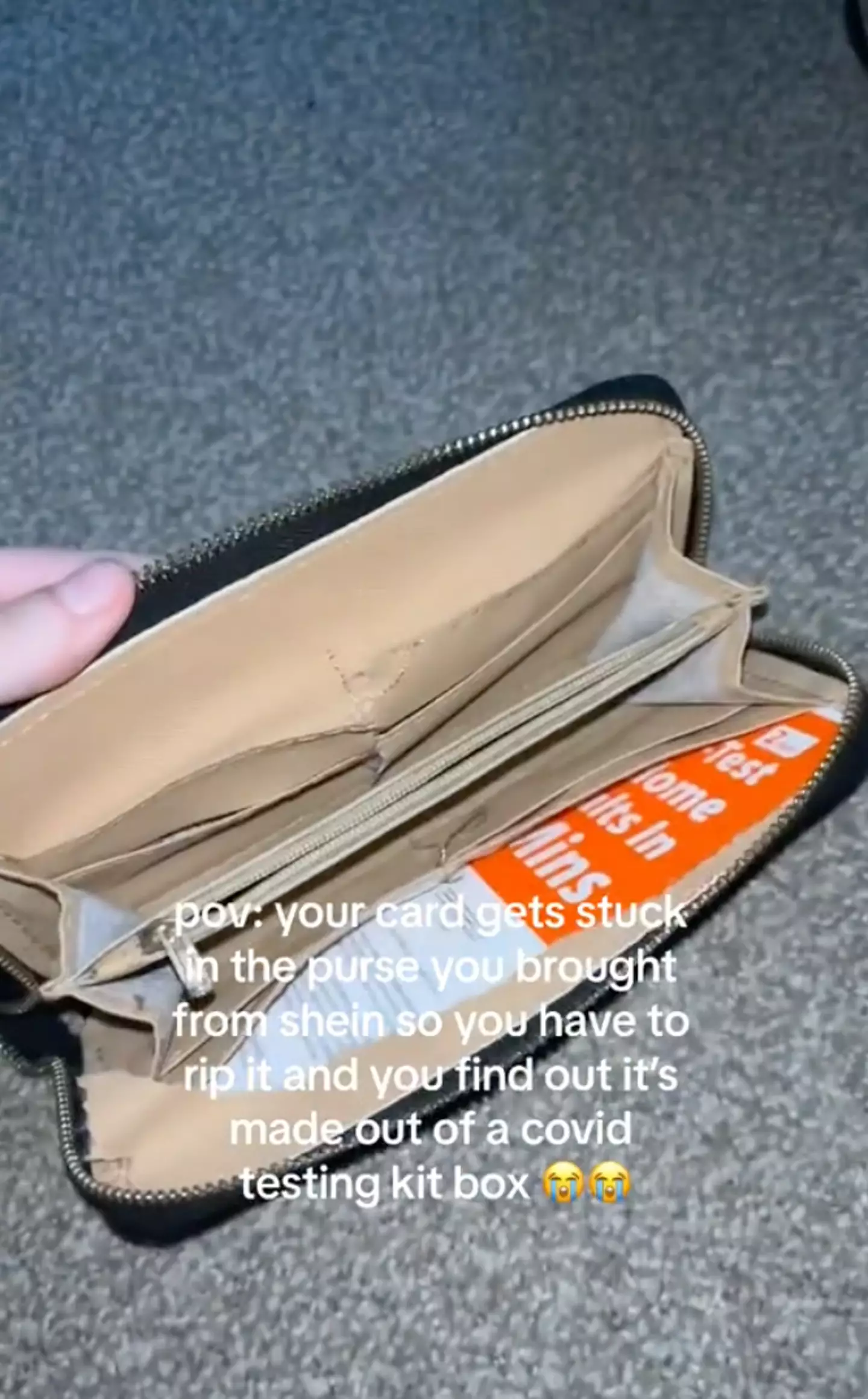 Earlier this week, a woman has revealed her purse was made of a 'surprise' item. (TikTok/@emperkyxxxx)