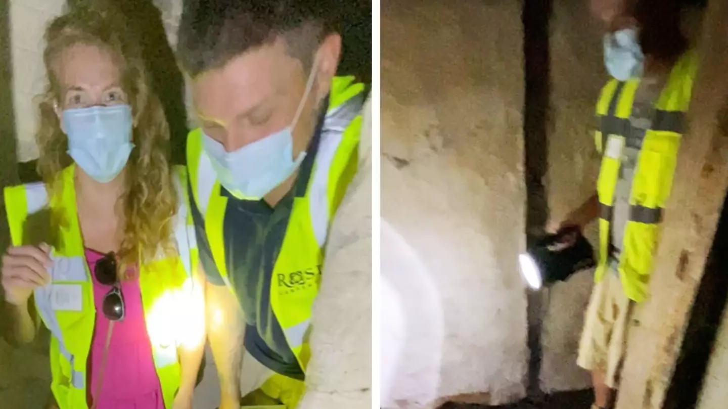 Couple discover creepy hidden room behind wall in their new home