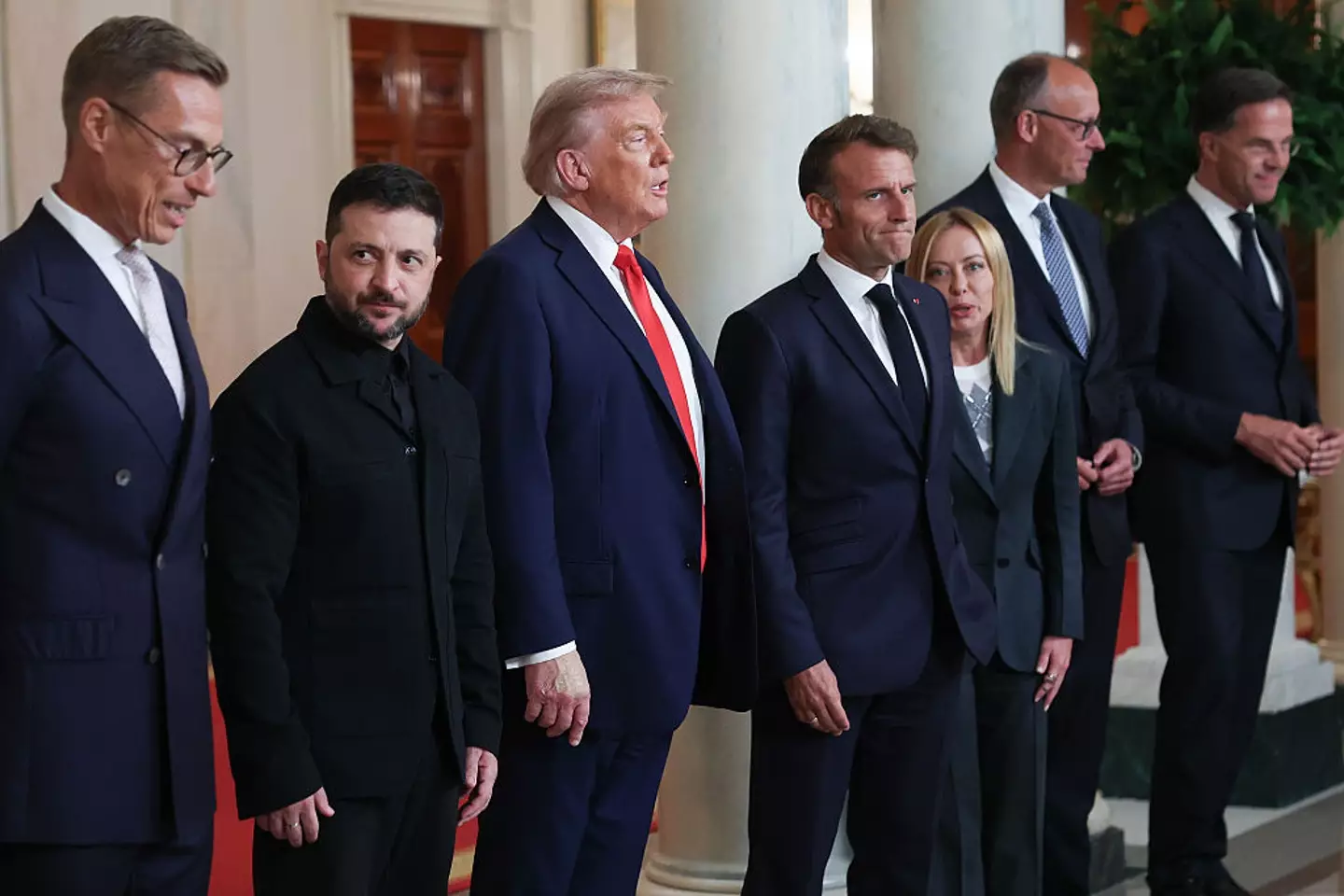 The meeting between the leaders was full of candid moments (Win McNamee/Getty Images)