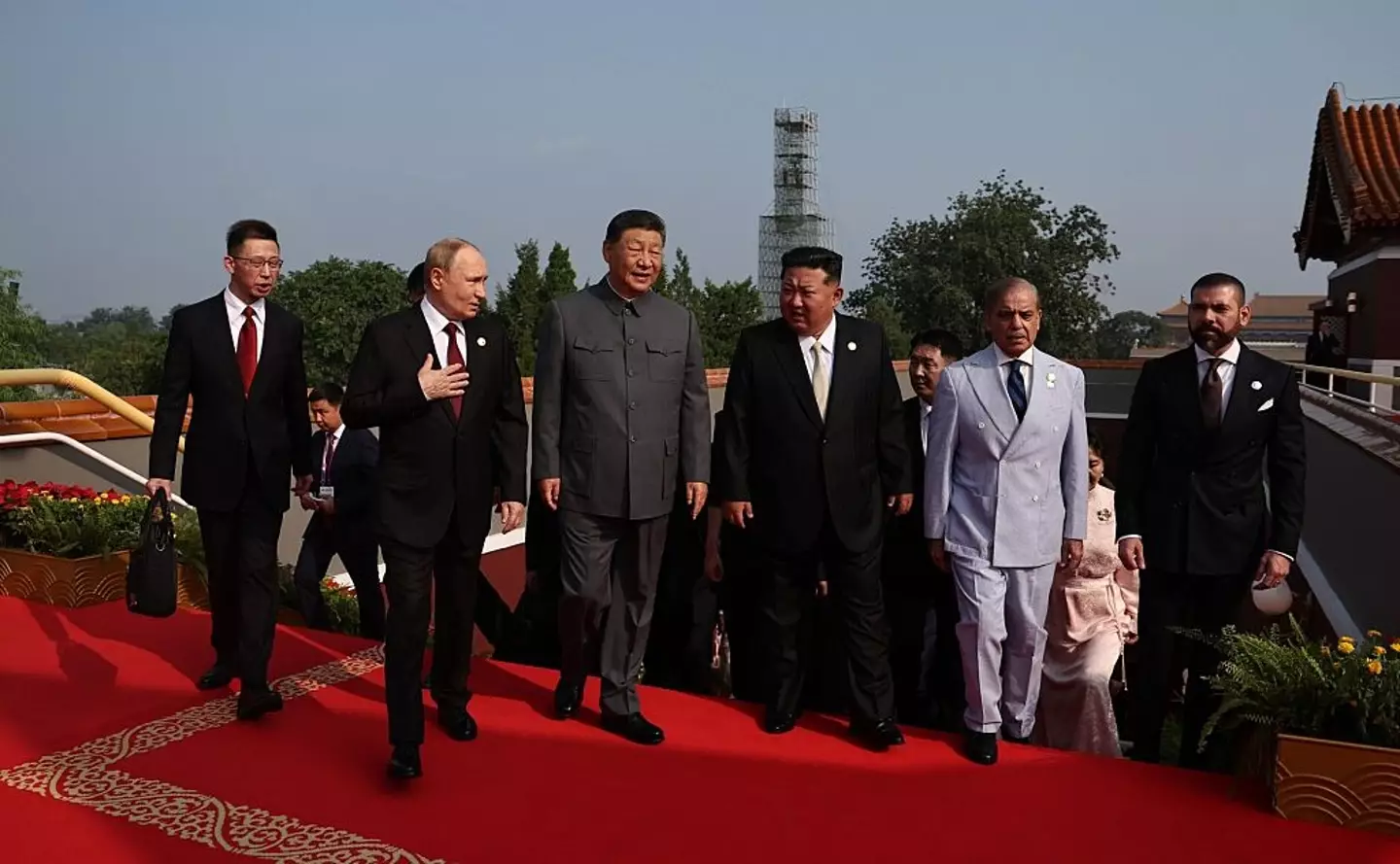 Russian President, Vladimir Putin, and Xi Jinping, President of the People's Republic of China had a hot-mic moment during their meeting this afternoon (3 September) (Anadolu / Contributor / Getty Images)