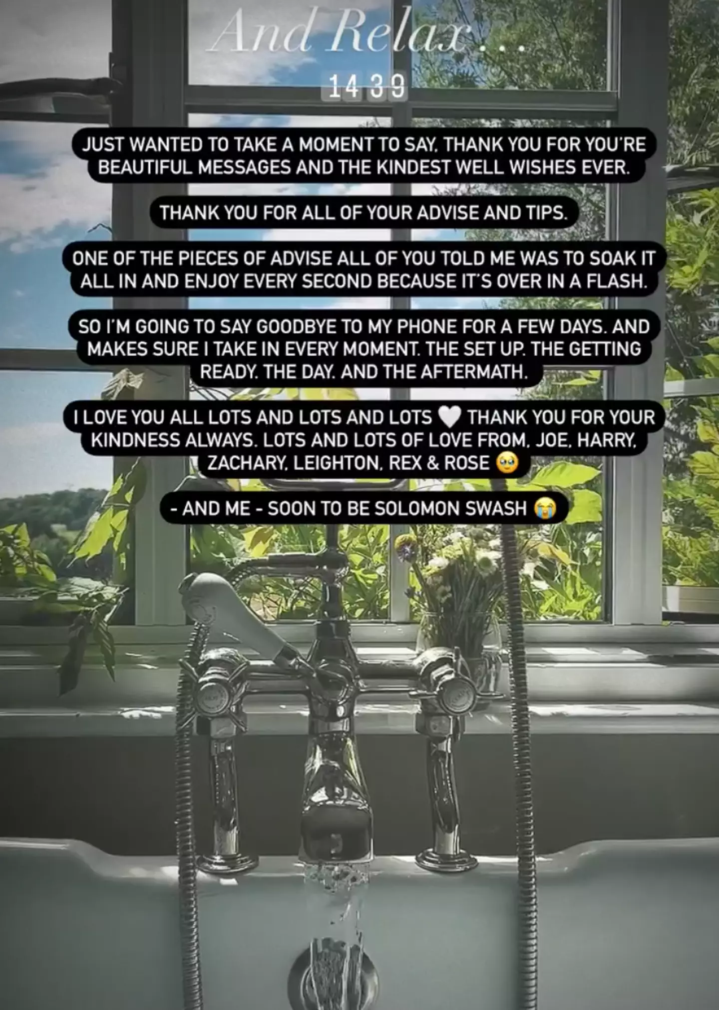 Stacey signed off from social media before the dreamy ceremony.