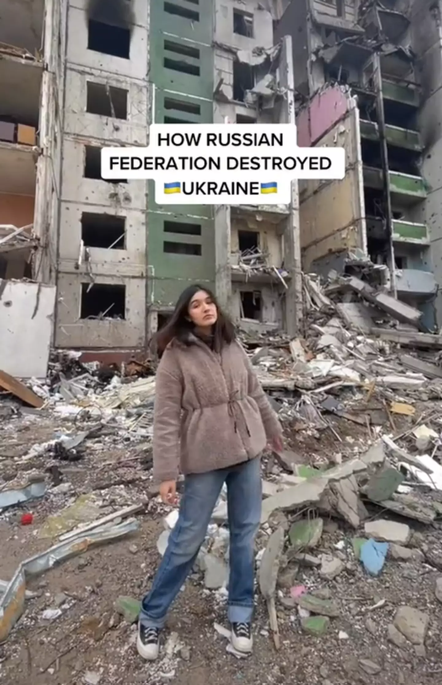 Ukrainian shows impact of Russian invasion (@valerisssh/TikTok)