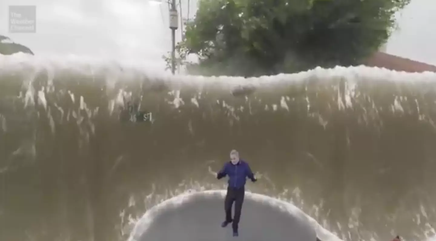 In the simulation, the water rises up to nine feet (The Weather Channel)