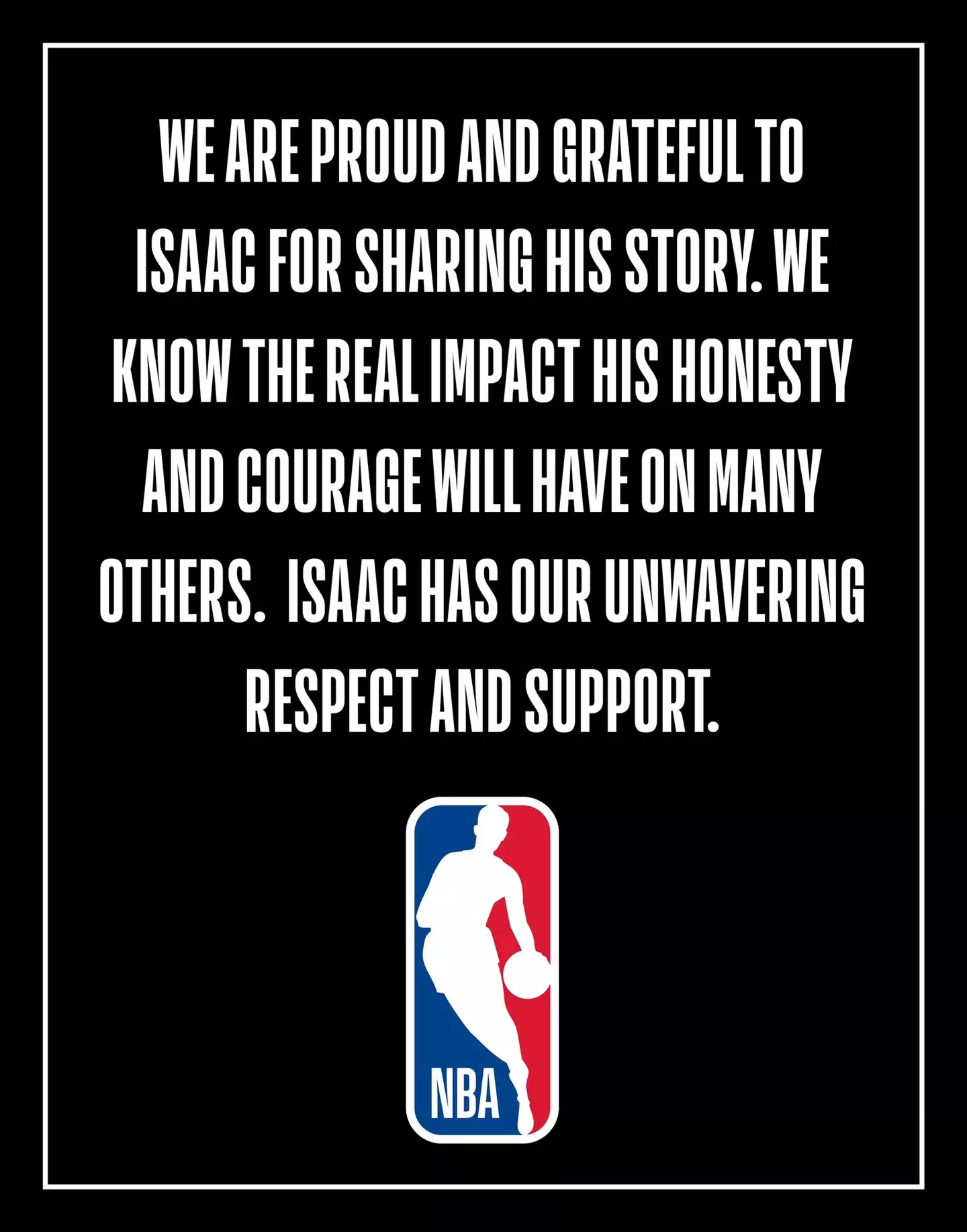 The NBA also responded to Humphries' announcement.
