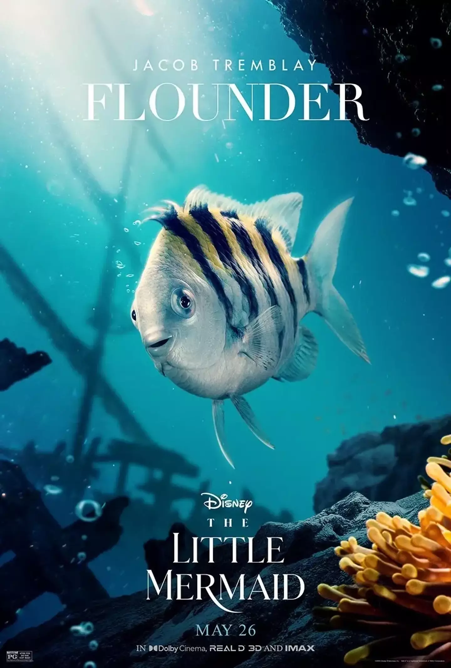 Flounder looks very different from the original film.