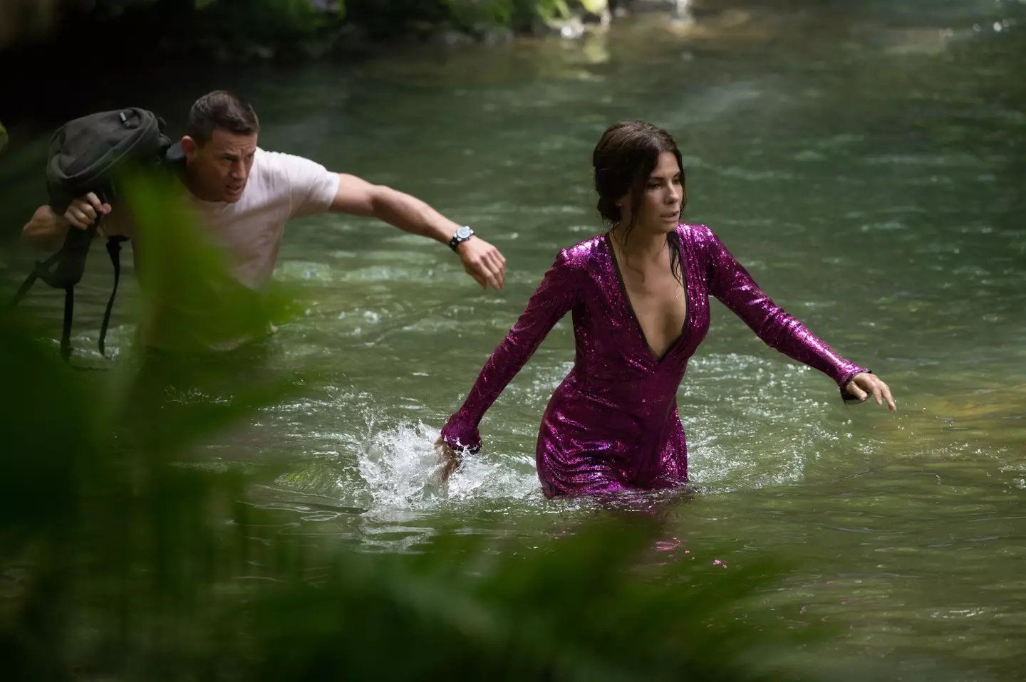 Sandra Bullock and Channing Tatum in The Lost City.