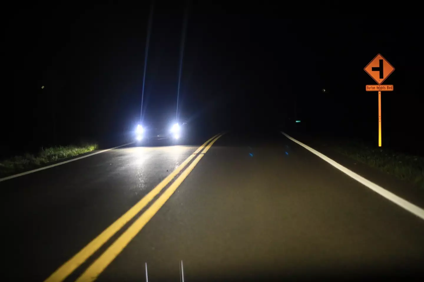 Bright headlights can be a danger to other road users.