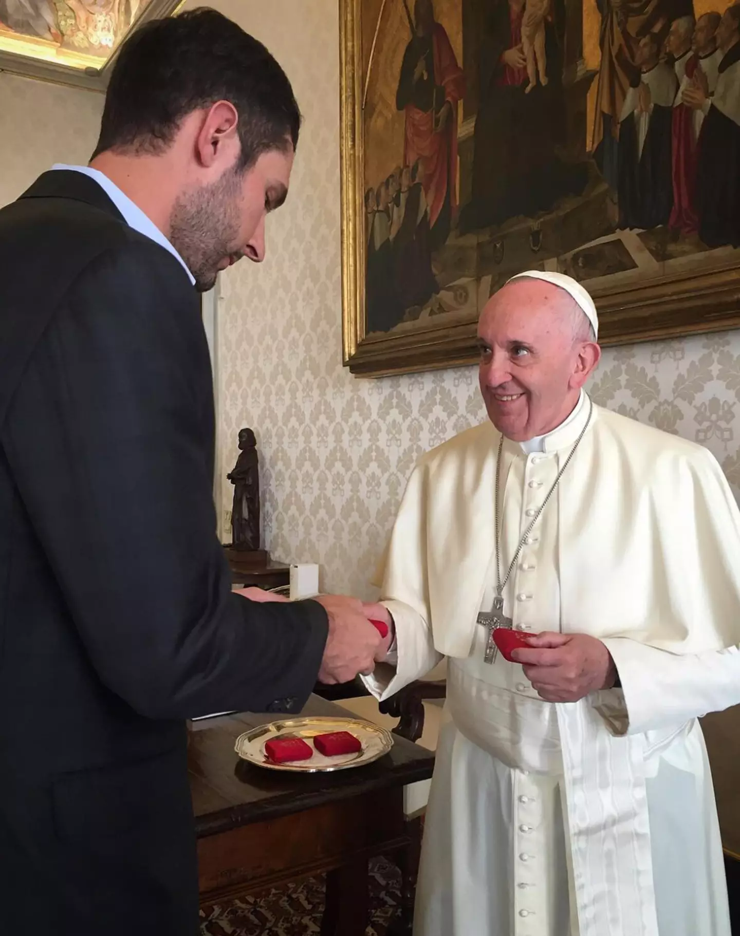 Systrom met Pope Francis in 2016.