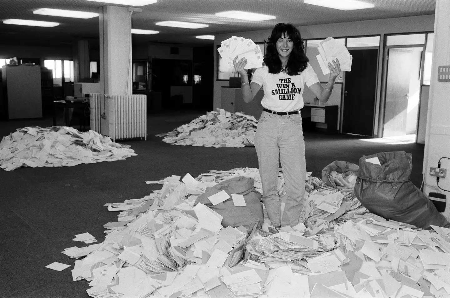 Ghislaine Maxwell in her father's office (Alamy)