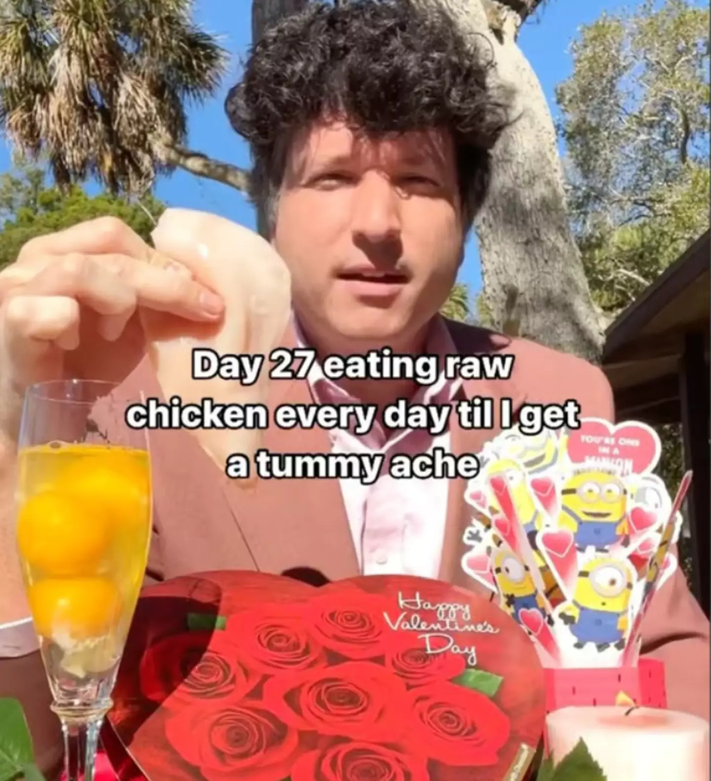 He's currently done 27 days. Credit:rawchickenexperiment