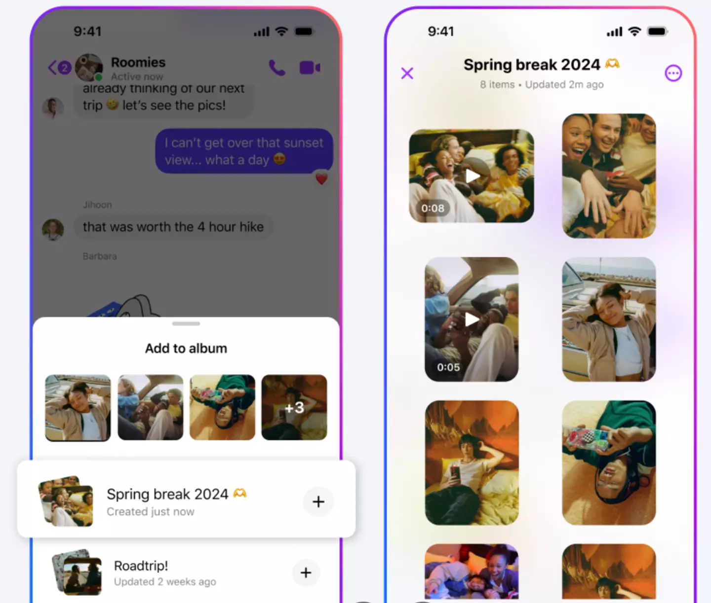 The update allows users to create group albums. (Meta)