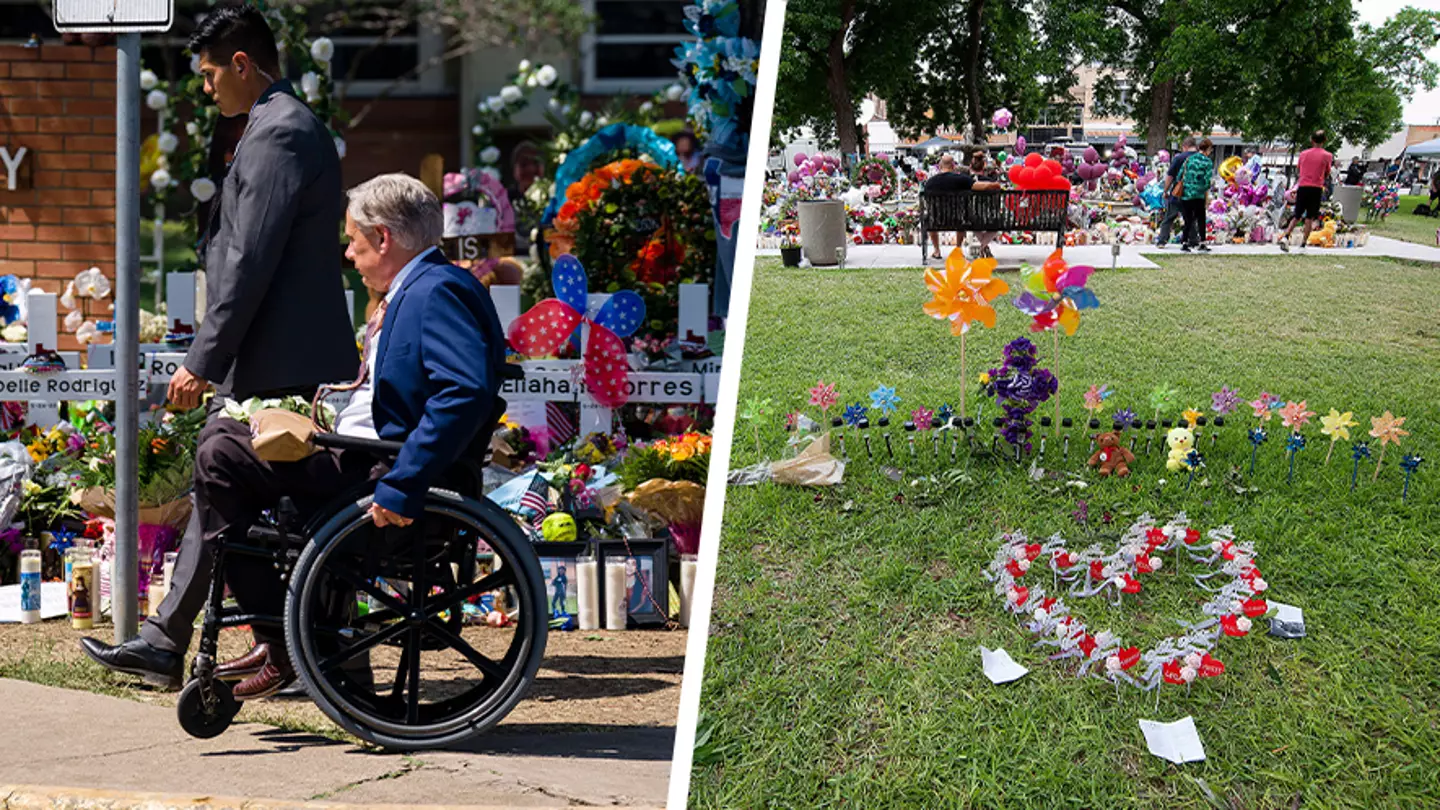 Texas Governor Greg Abbott Gets Booed As He Visits The Site Of The Uvalde School Shooting