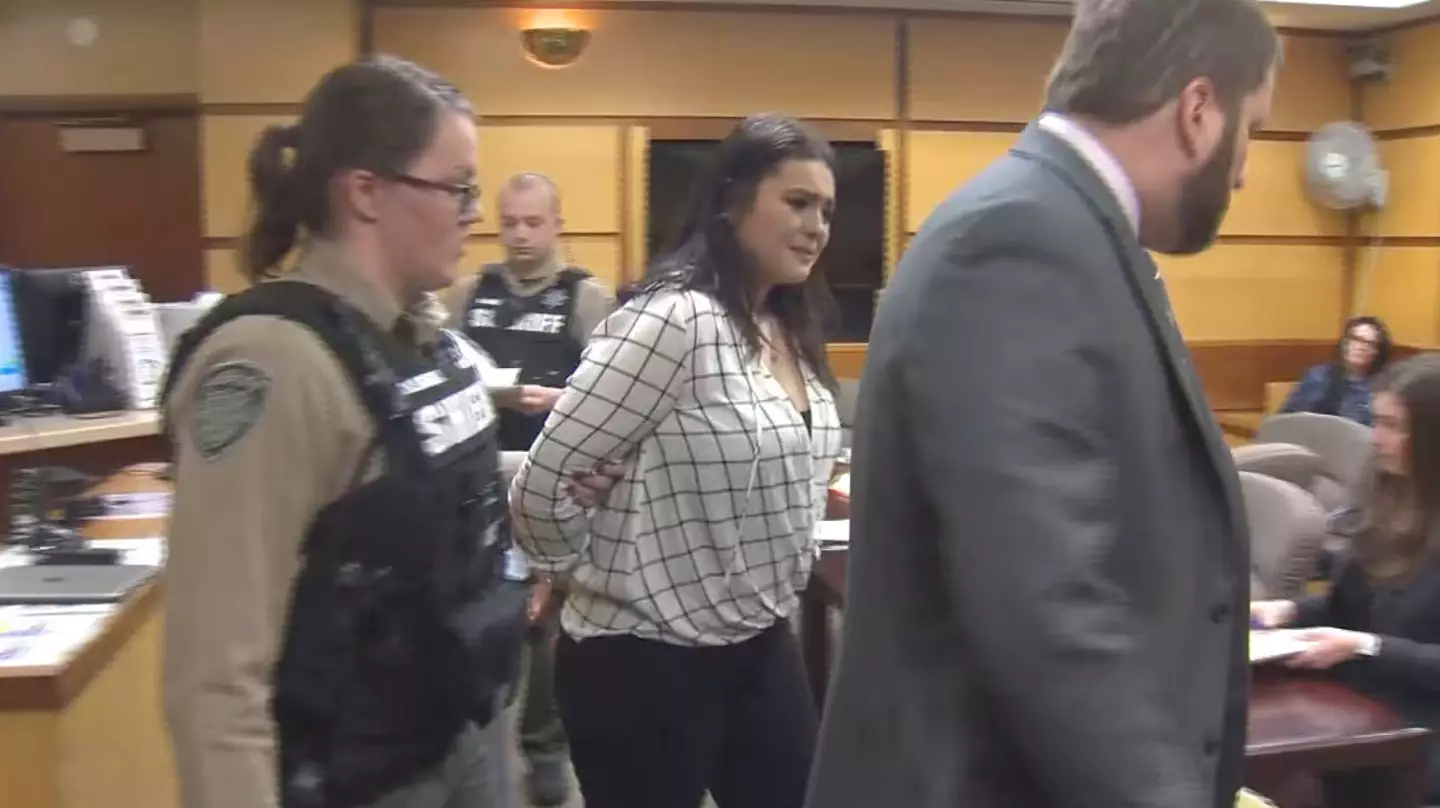 Taylor Smith was escorted from the courtroom in handcuffs.