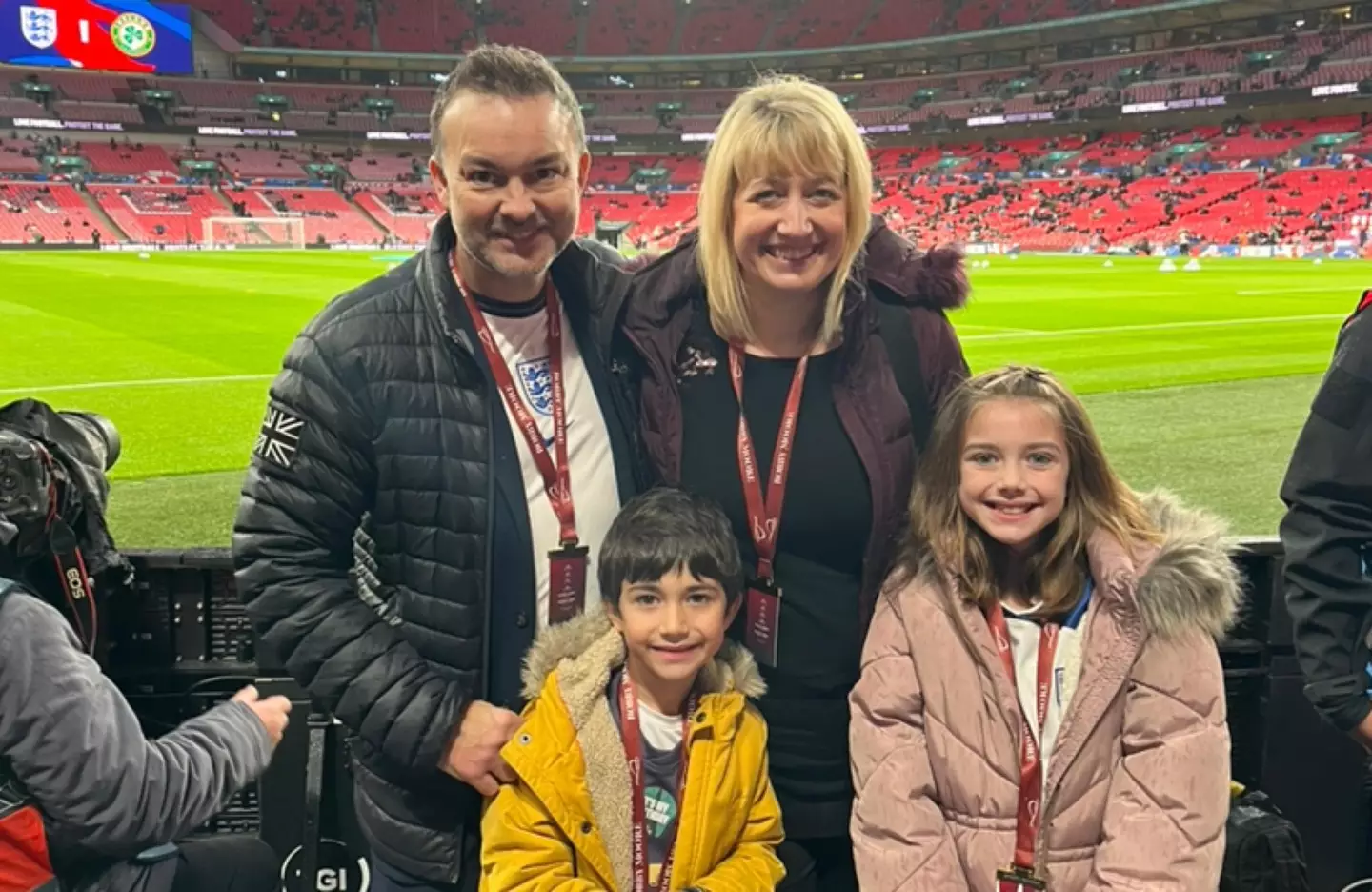 Lee pictured with his wife and children (PA Real Life)