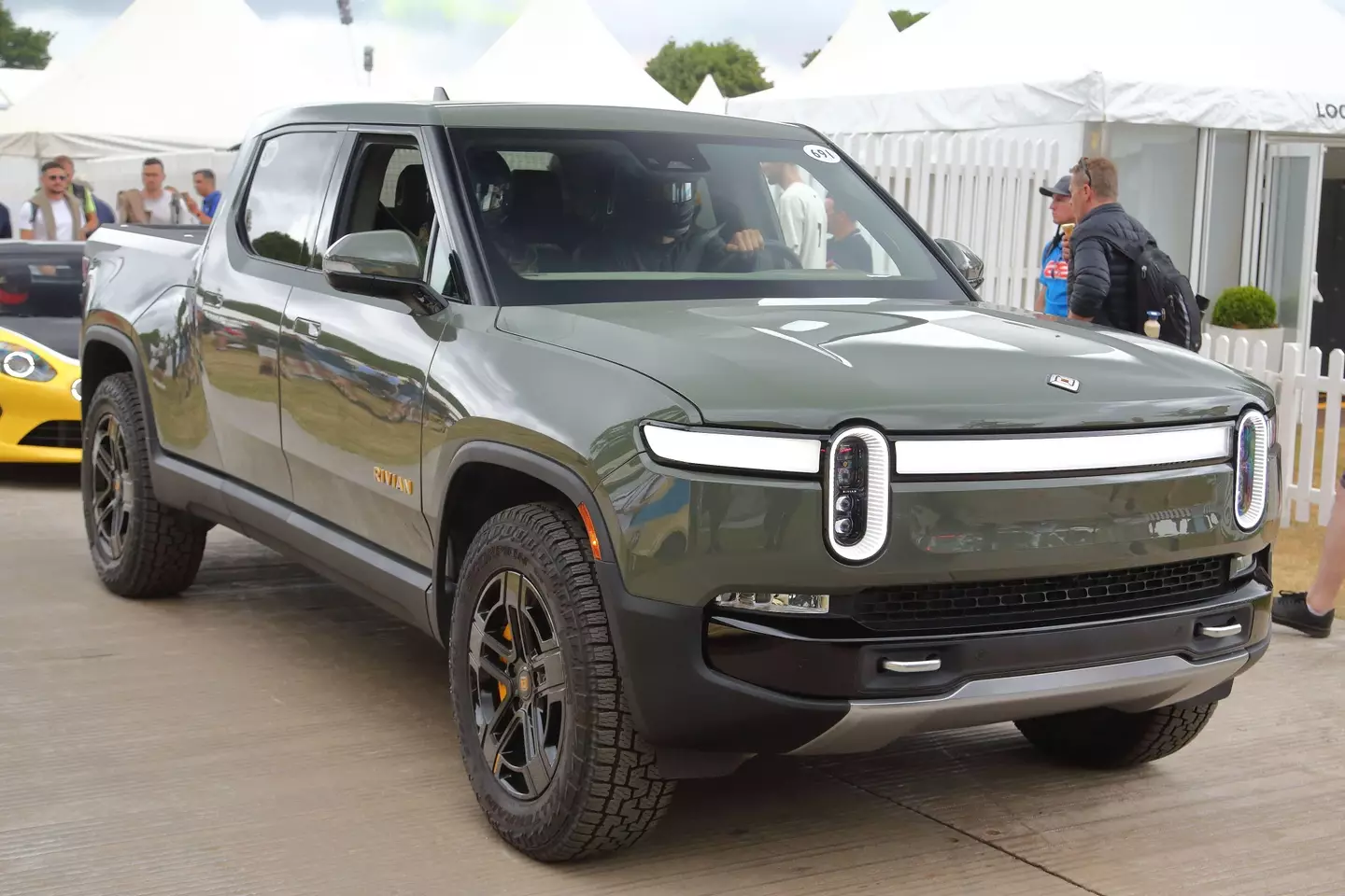 Rivian R1T electric sports utility truck.