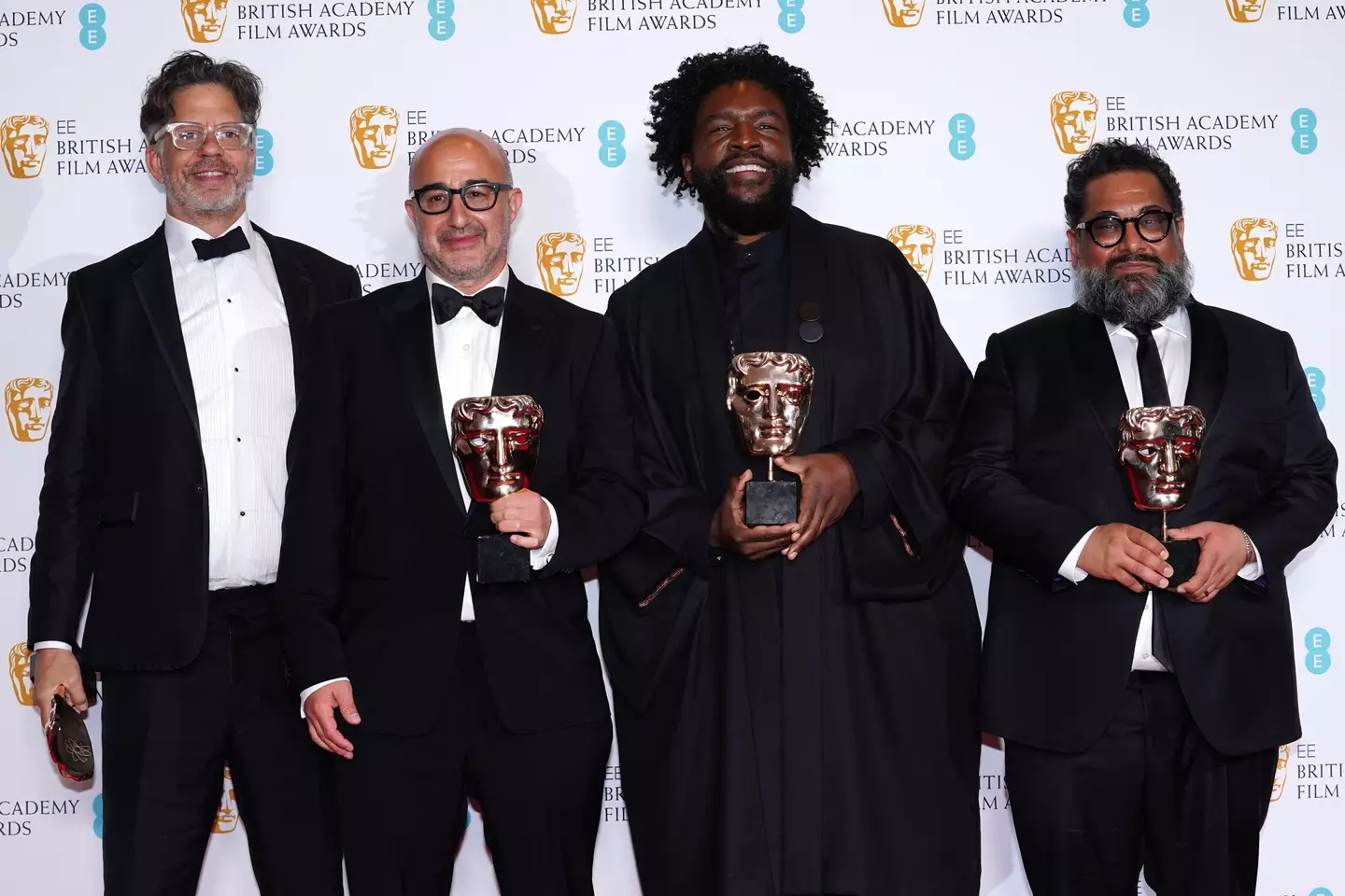 The Summer of Soul team with their Oscars.