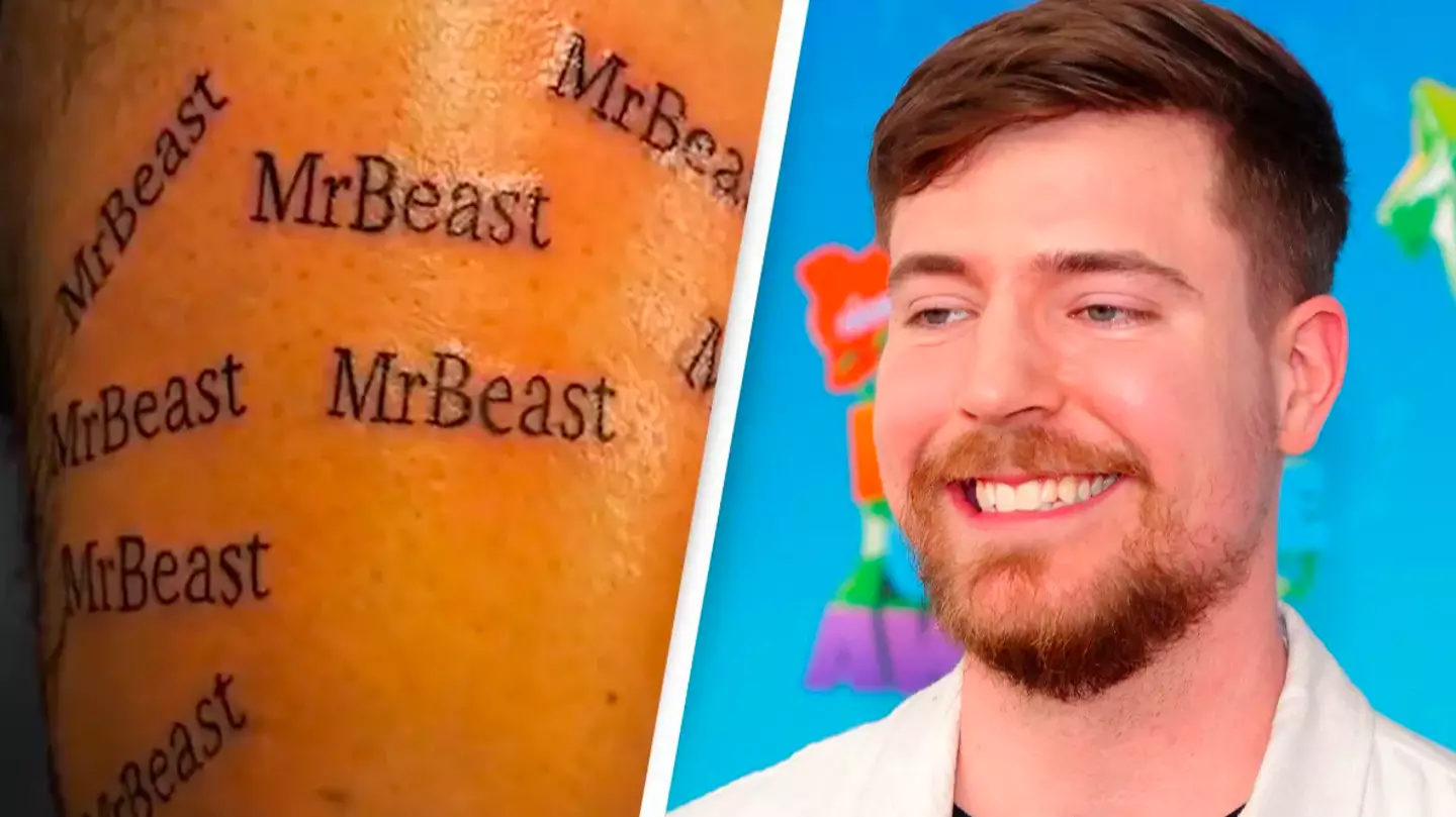 Man refuses to stop tattooing MrBeast on himself until YouTuber responds