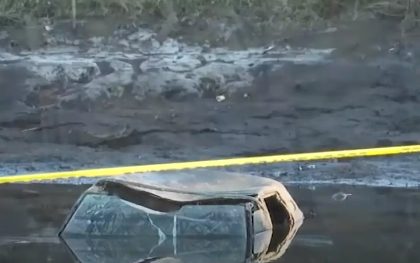 A car was pulled from a pond near where the pair were last seen (YouTube/ Eyewitness News ABCNY)