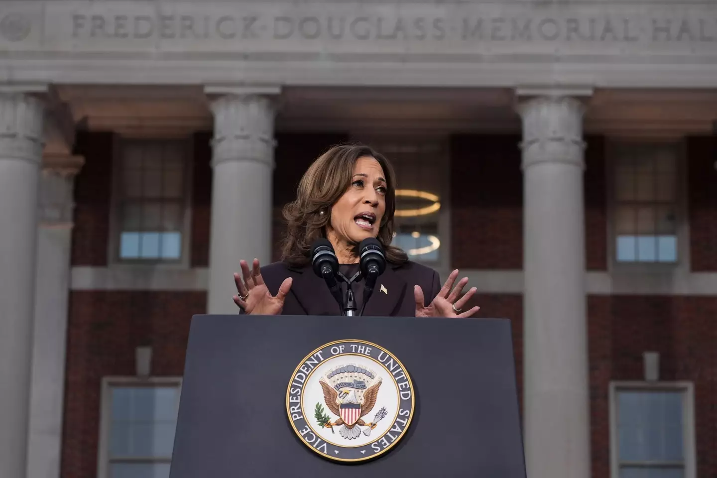 Kamala Harris delivered her concession speech yesterday (Demetrius Freeman/The Washington Post via Getty Images)